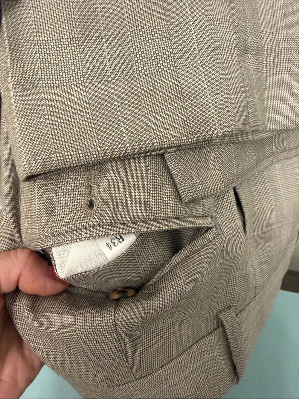 Tommy Hilfiger Men's Beige Suit Jacket and Pants set